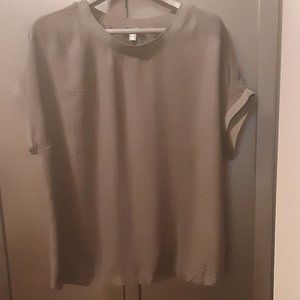 ELLOS Women's Black Short Sleeve Shirt Size Medium 14/16